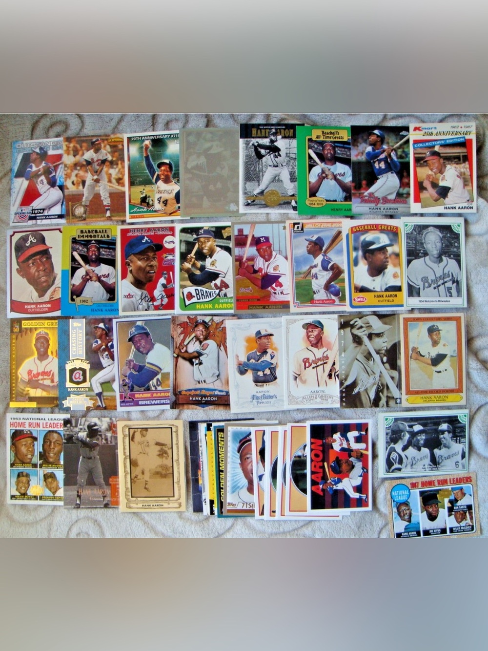 HANK AARON HUGE LOT: Vintage Baseball Trading Card Collection. (Vintage and New)